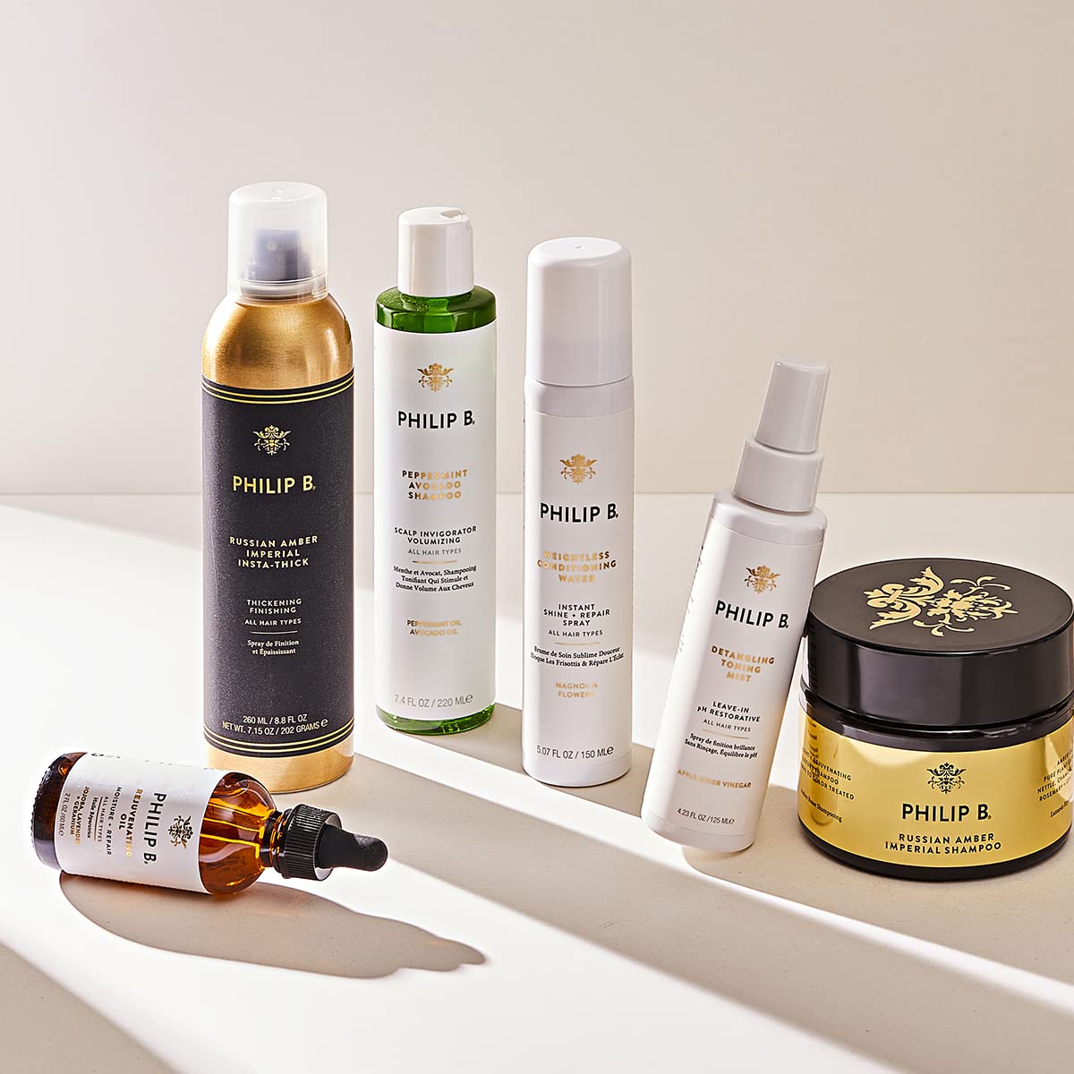 PHILIP B Detangling Toning Mist spritz on clean hair to refresh style.
