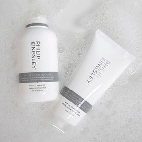 Philip Kingsley No Scent No Color Shampoo packaging highlights recycled materials and sustainable packaging.
