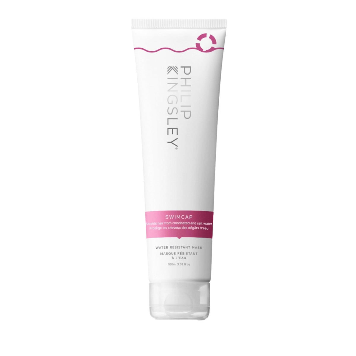 Philip Kingsley Swimcap bottle provides chlorine protection and color preservation for hair.