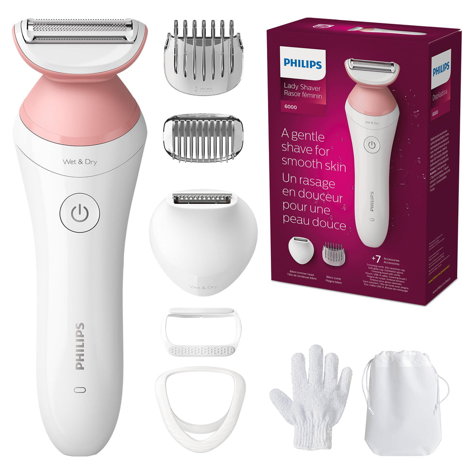 Philips Lady Shaver Series 6000 with smooth foil glide for a close, comfortable shave.