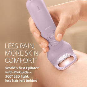 Philips Epilator Series 9000 LED light illuminates hairs for precise epilation