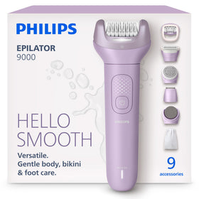 Philips Epilator Series 9000 ProGuide 360 visibility helps spot hairs for thorough removal