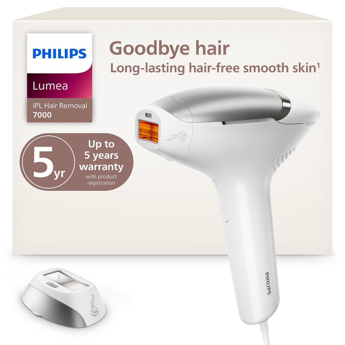 Philips Lumea 7000 body-attachment curve for comfortable full-body hair removal.