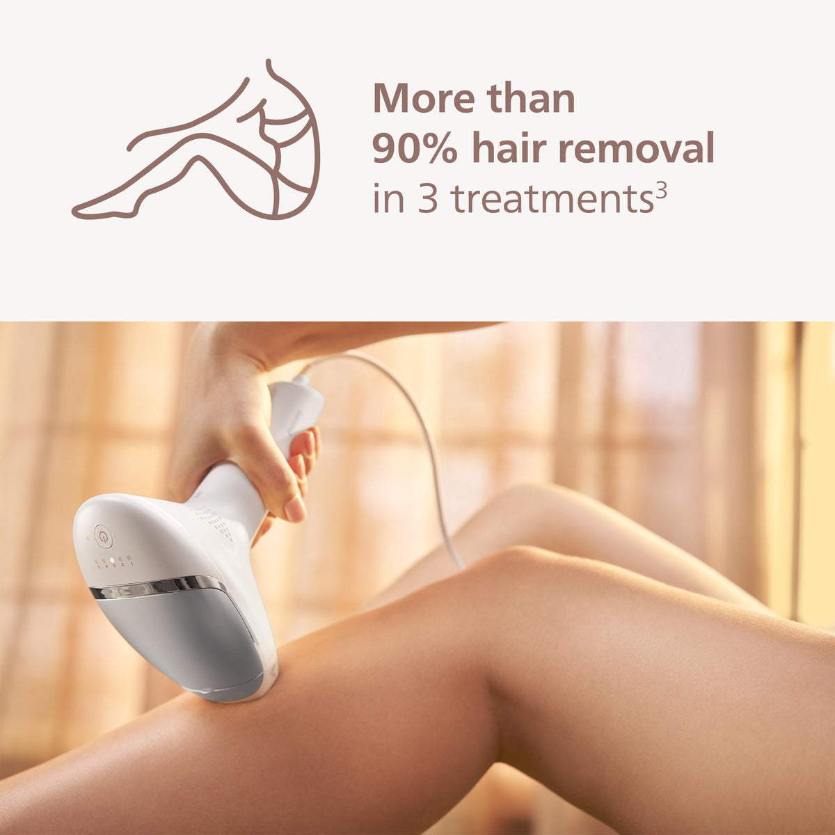 Philips Lumea 7000 skin-tone sensor guides optimal settings.