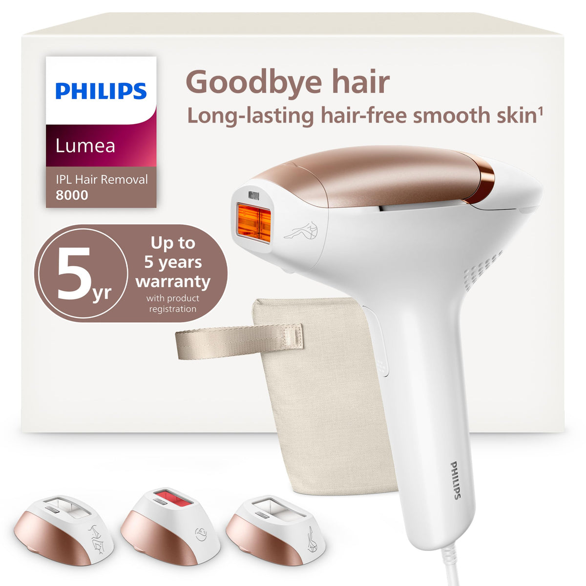 Philips Lumea 8000 body attachment for long-lasting smooth skin