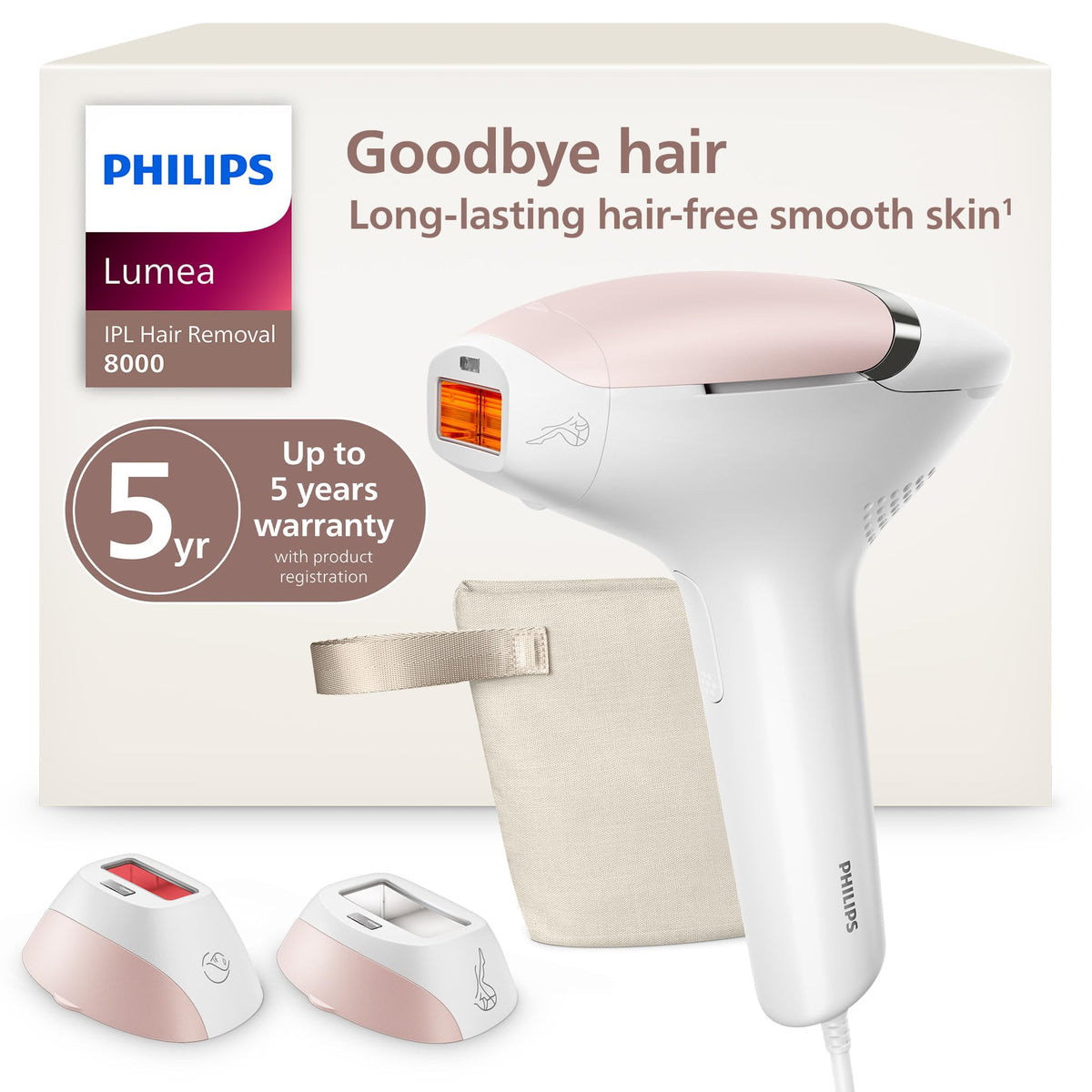 Philips Lumea 8000 body attachment for at-home hair reduction on the body