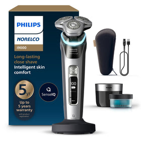 Philips Norelco i9000 Prestige 360° flex heads deliver precise reach.