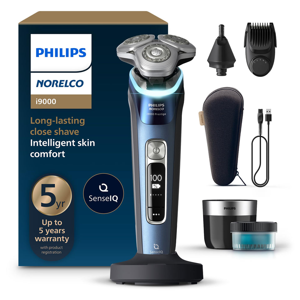 Philips Norelco i9000 Prestige close-up of shaver heads for ultra-precise lifting