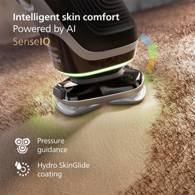 Philips Norelco i9000 Prestige Live Coaching sensor guides pressure.