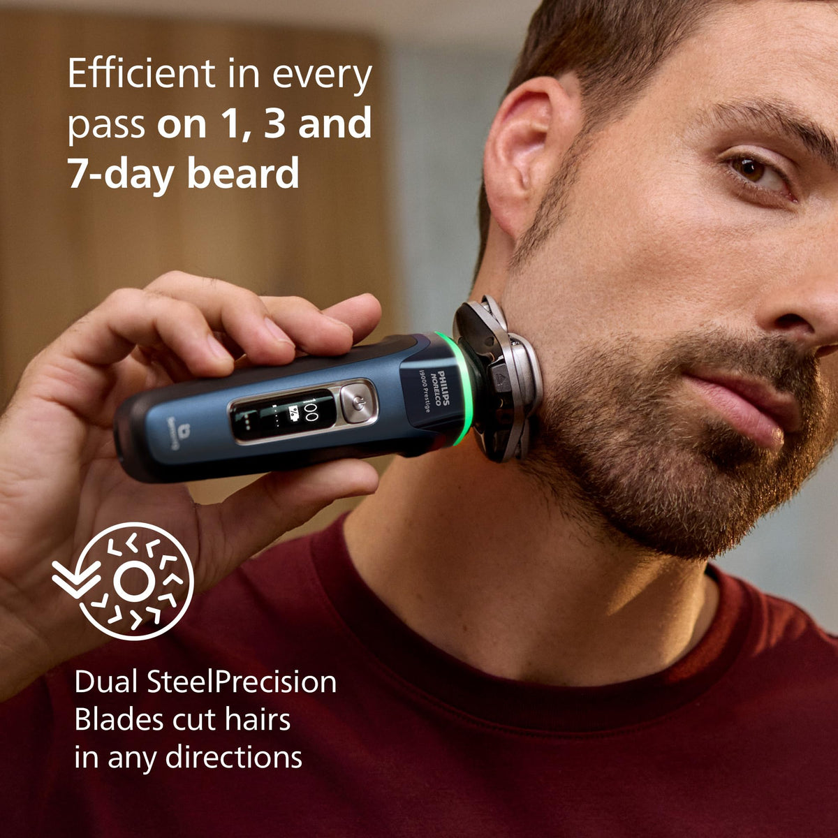 Philips Norelco i9000 Prestige Power Adapt Sensor adjusts to beard density
