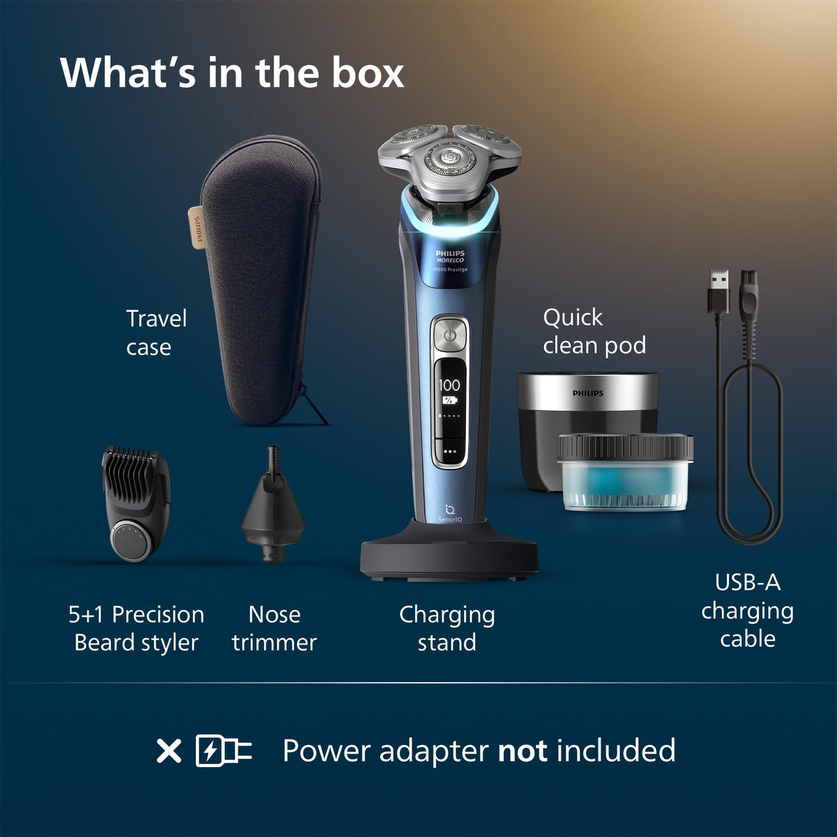 Philips Norelco i9000 Prestige waterproof design for safe rinsing