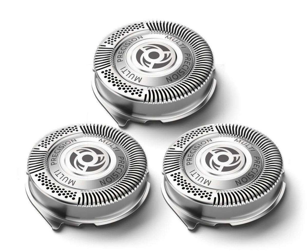 Philips Norelco SH50 replacement heads close-up showing blade design for comfort