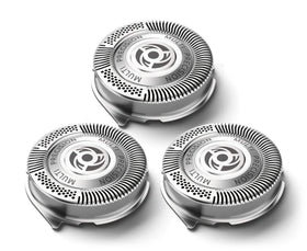 Philips Norelco SH50 replacement heads close-up showing blade design for comfort