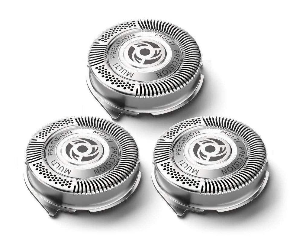 Philips Norelco SH50 replacement heads close-up showing blade design for comfort