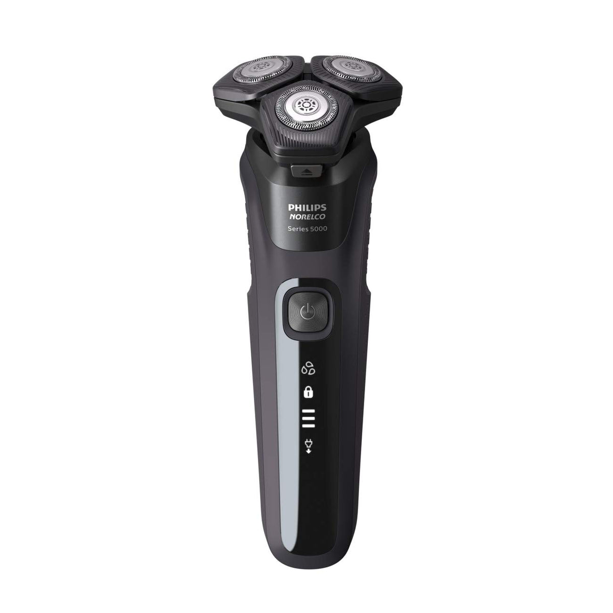 Philips Norelco Shaver 5300 blades close-up showing SkinProtect for a comfortable shave.