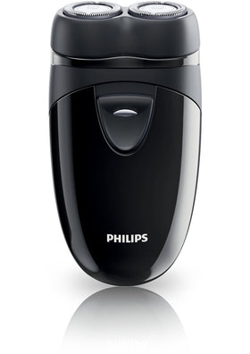 Philips Norelco travel shaver close-cut head for precise on-the-go grooming.
