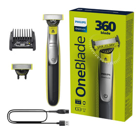 PHILIPS OneBlade 360 Face with 5-in-1 comb attachment for versatile stubble