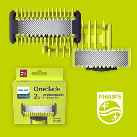 Body comb attachment on Philips OneBlade QP620-50 for even coverage.