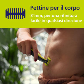3mm guard on Philips OneBlade QP620-50 for precise length control.