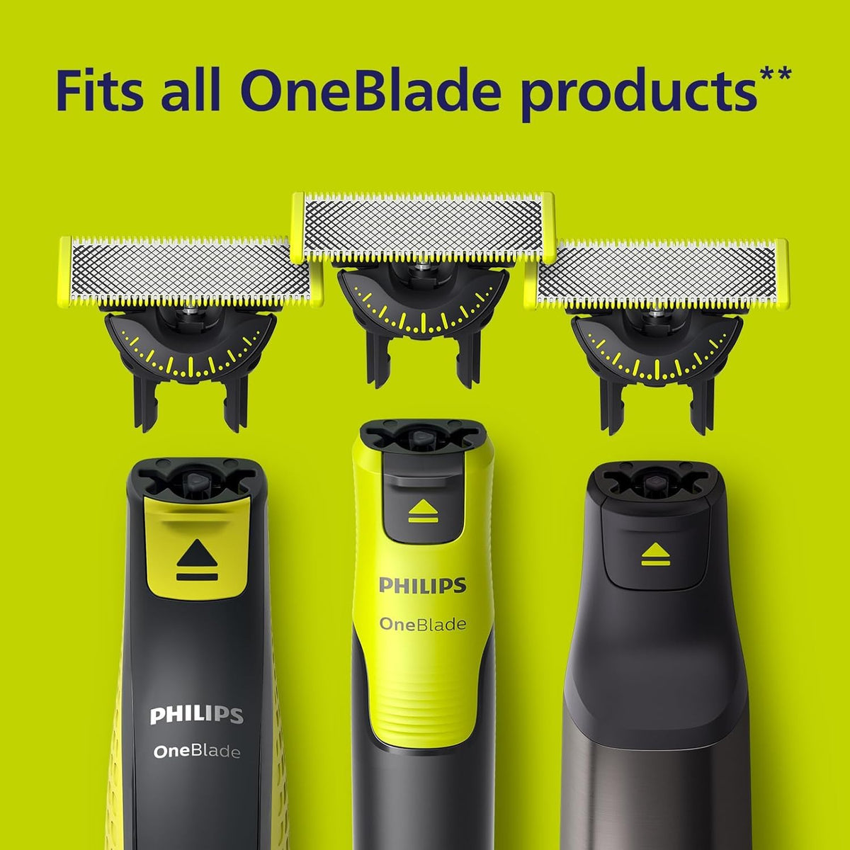 Philips OneBlade X2 blade replacement kit layout for convenient upkeep