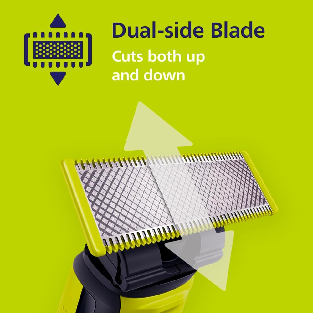 Philips QP240/50 blade pack in use highlighting easy blade replacement