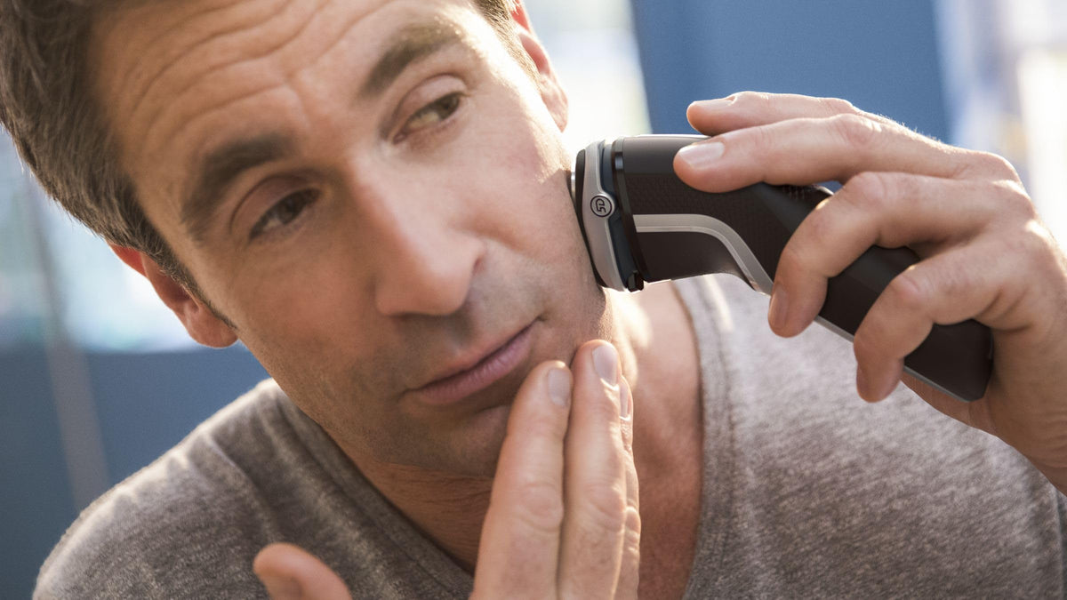 Philips shaver 3000 anti-slip-handle ensures secure control.