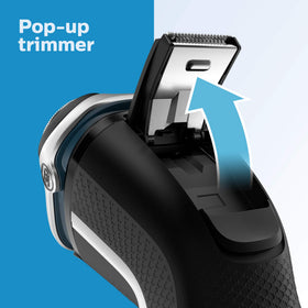 Philips shaver 3000 pop-up-trimmer for precise detailing.