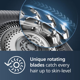Philips Shaver Series 9000 Nano SkinGlide coating reduces friction for smoother glide.
