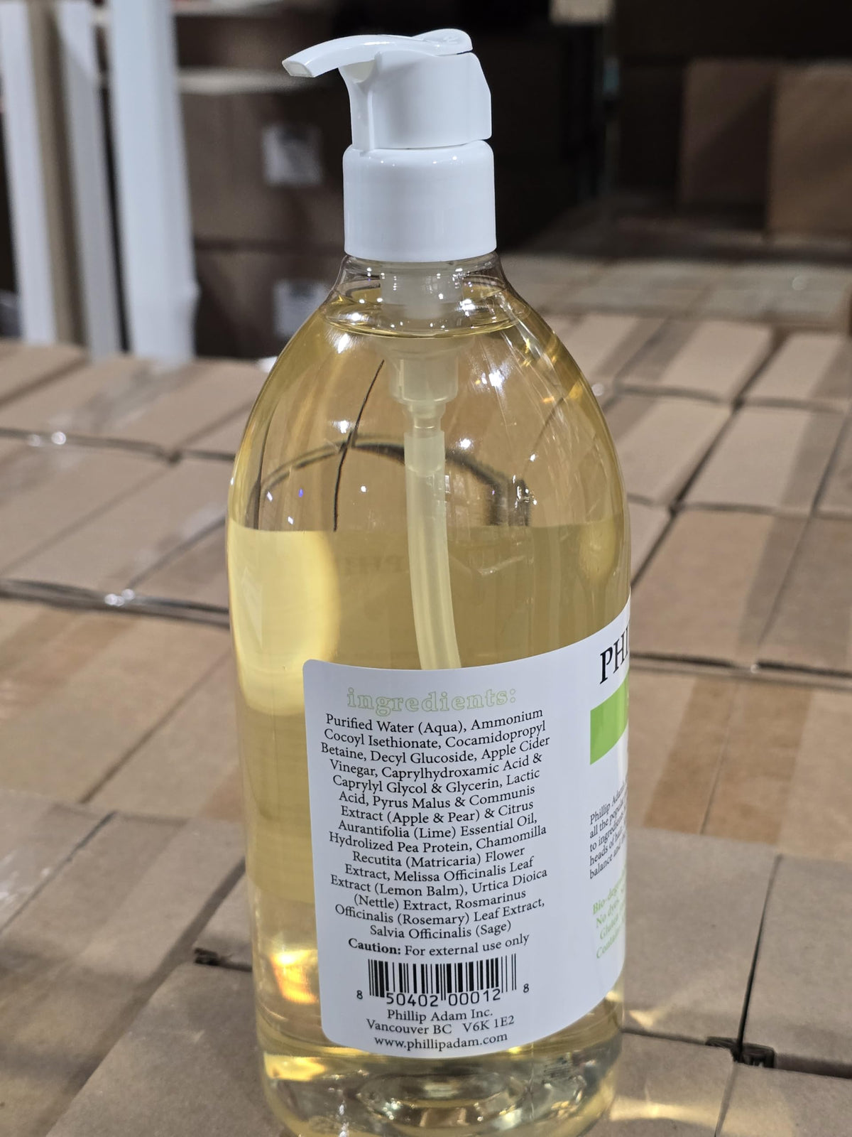 Phillip Adam eco-friendly packaging promoting biodegradable and cruelty-free product