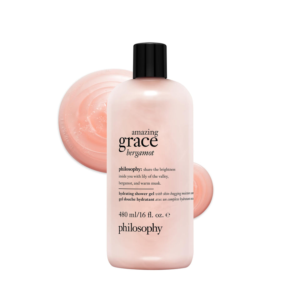 Philosophy Amazing Grace Bergamot bottle with creamy hydration for daily cleansing