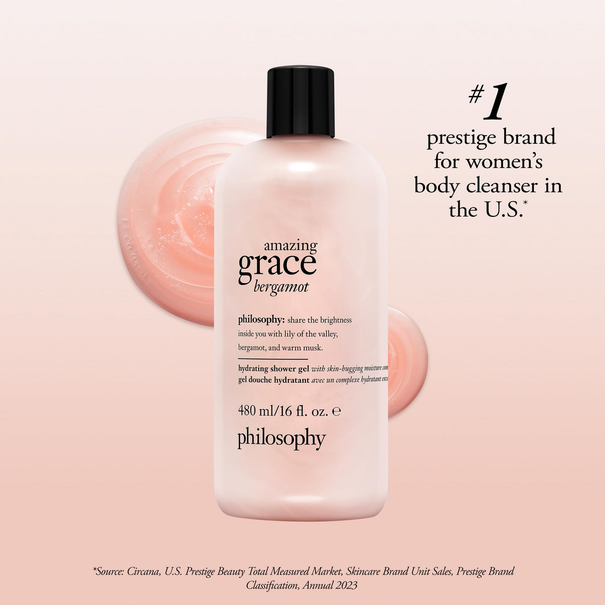 Philosophy Amazing Grace Bergamot foam ready for a quick, refreshing cleanse