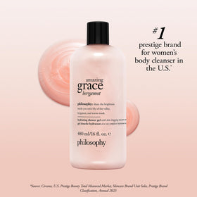 Philosophy Amazing Grace Bergamot foam ready for a quick, refreshing cleanse