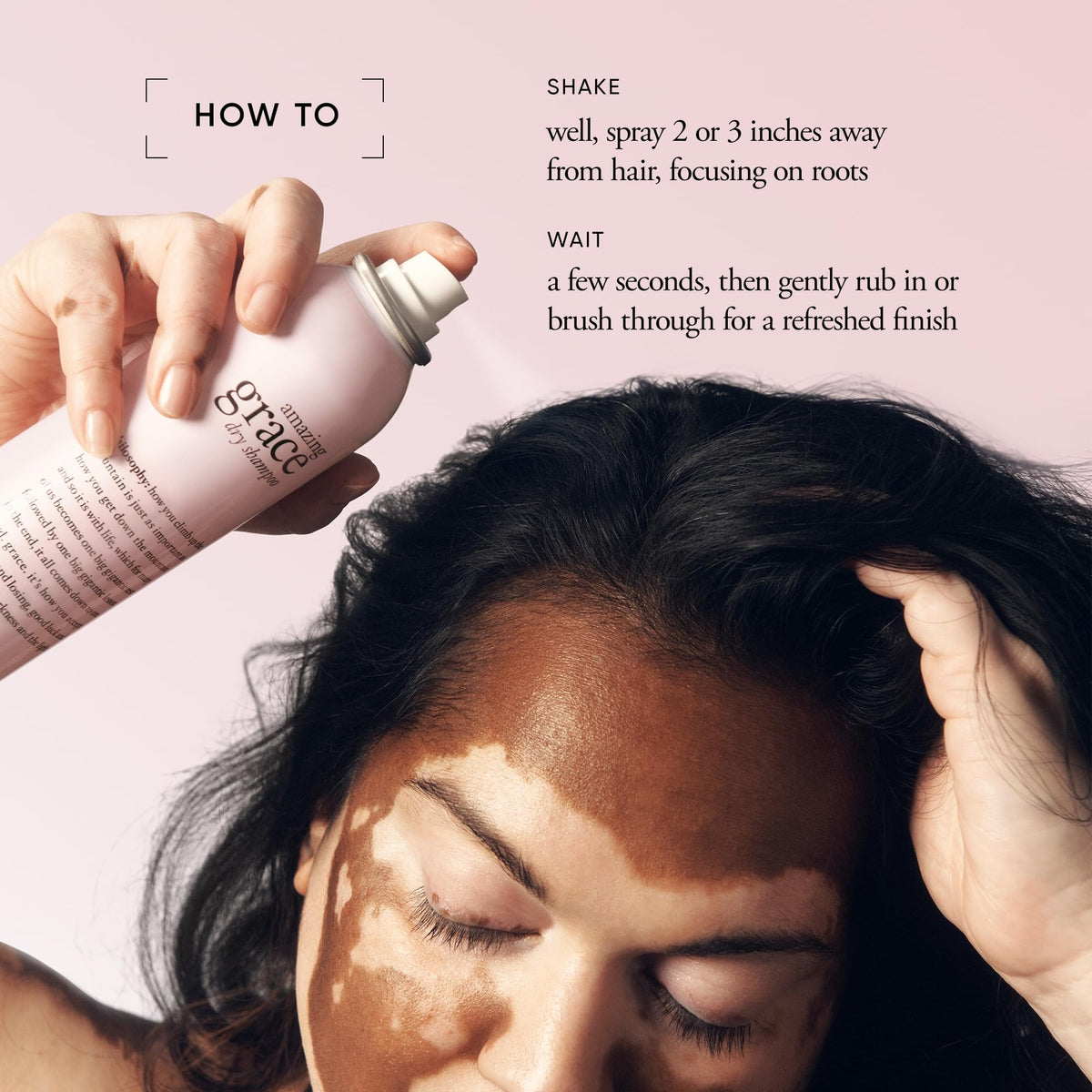 Philosophy Amazing Grace dry shampoo hair-soft-texture focus delivers soft, touchable volume.