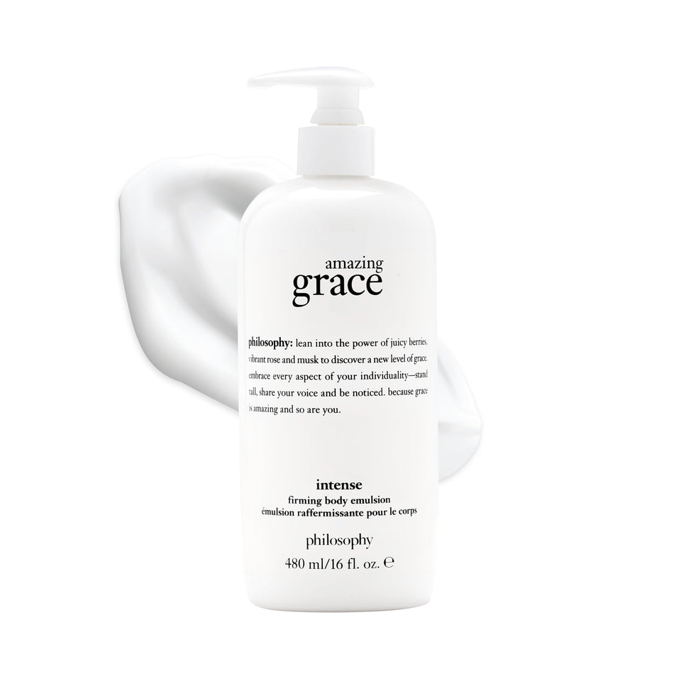 Philosophy Amazing Grace Intense Emulsion bottle showing rich hydration for daily use