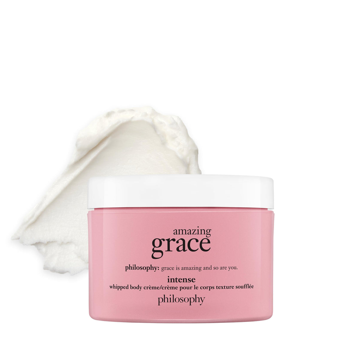 Philosophy Amazing Grace Intense Whipped Body Creme bottle delivering rich hydration.