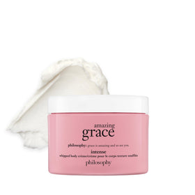 Philosophy Amazing Grace Intense Whipped Body Creme bottle delivering rich hydration.