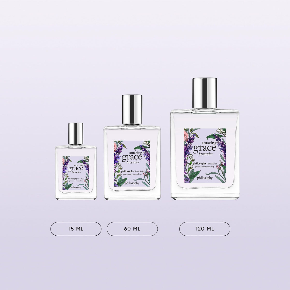 Philosophy Amazing Grace Lavender on skin suggests lasting freshness for daytime wear