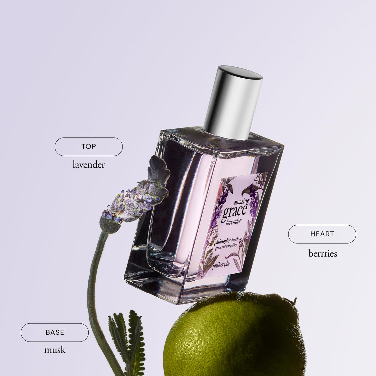 Philosophy Amazing Grace Lavender spray bottle demonstrates easy daily use