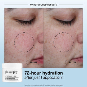 Philosophy Barrier Restore Cream applied on face illustrates soothing daily use