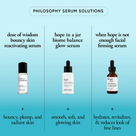 philosophy Dose of Wisdom serum box packaging emphasizes premium presentation