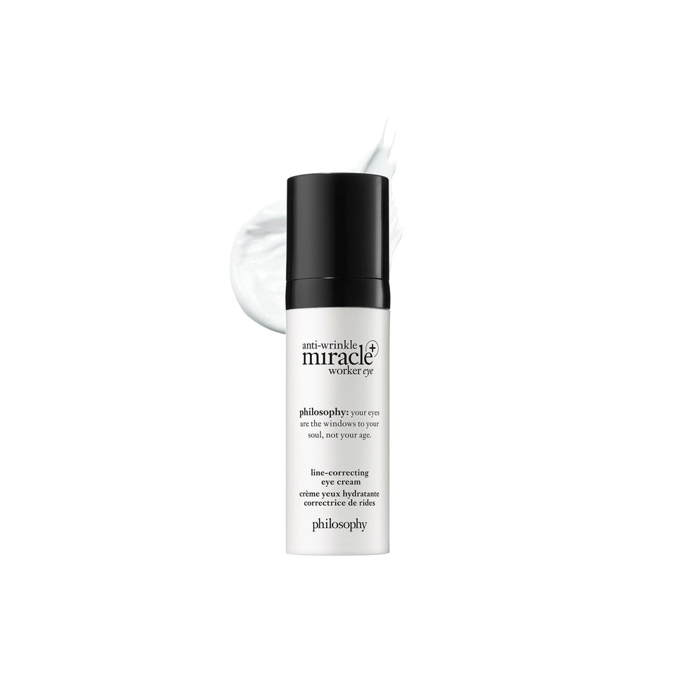 philosophy eye cream bottle pump ready for daily hydration and smoothing