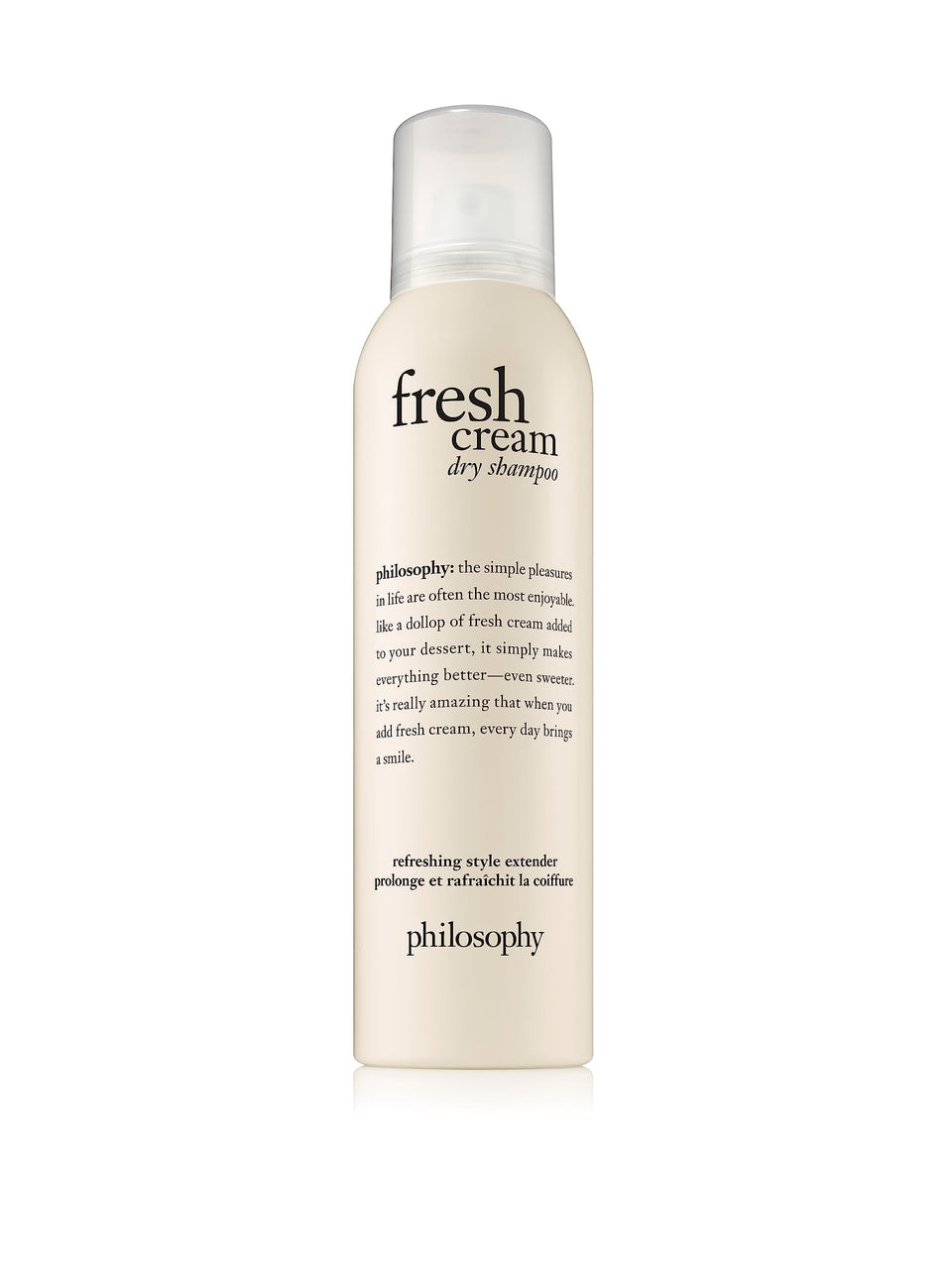 Philosophy Fresh Cream Dry Shampoo bottle ready for a quick refresh and fragrance.