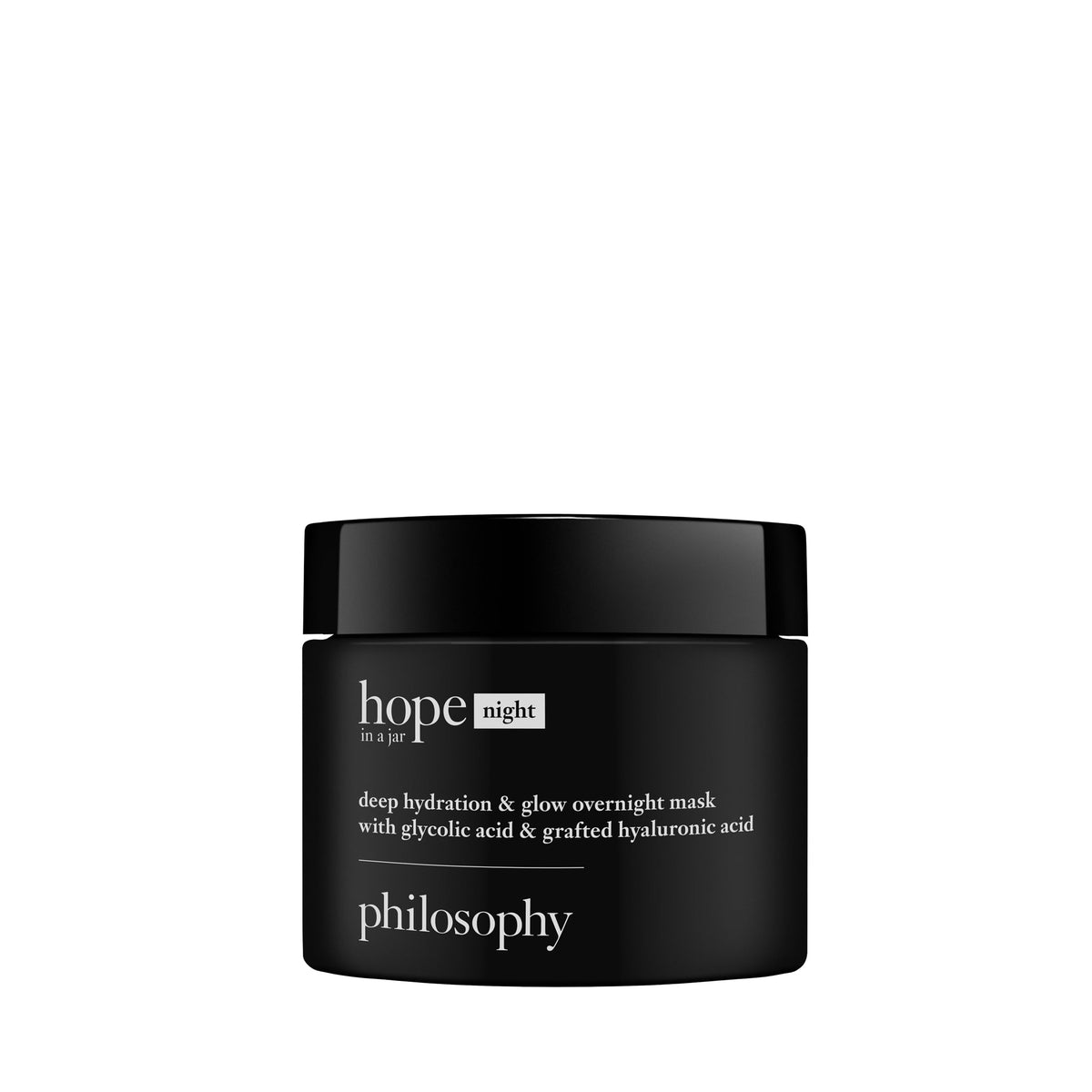Philosophy Hope in a Jar bottle close-up for nightly skincare.
