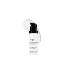 Philosophy Hope in a Jar Eye Revival Serum bottle showing hydrating formula for under-eye brightness
