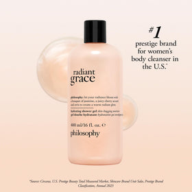 Philosophy Radiant Grace black cherry note, juicy aroma for an uplifting bath.