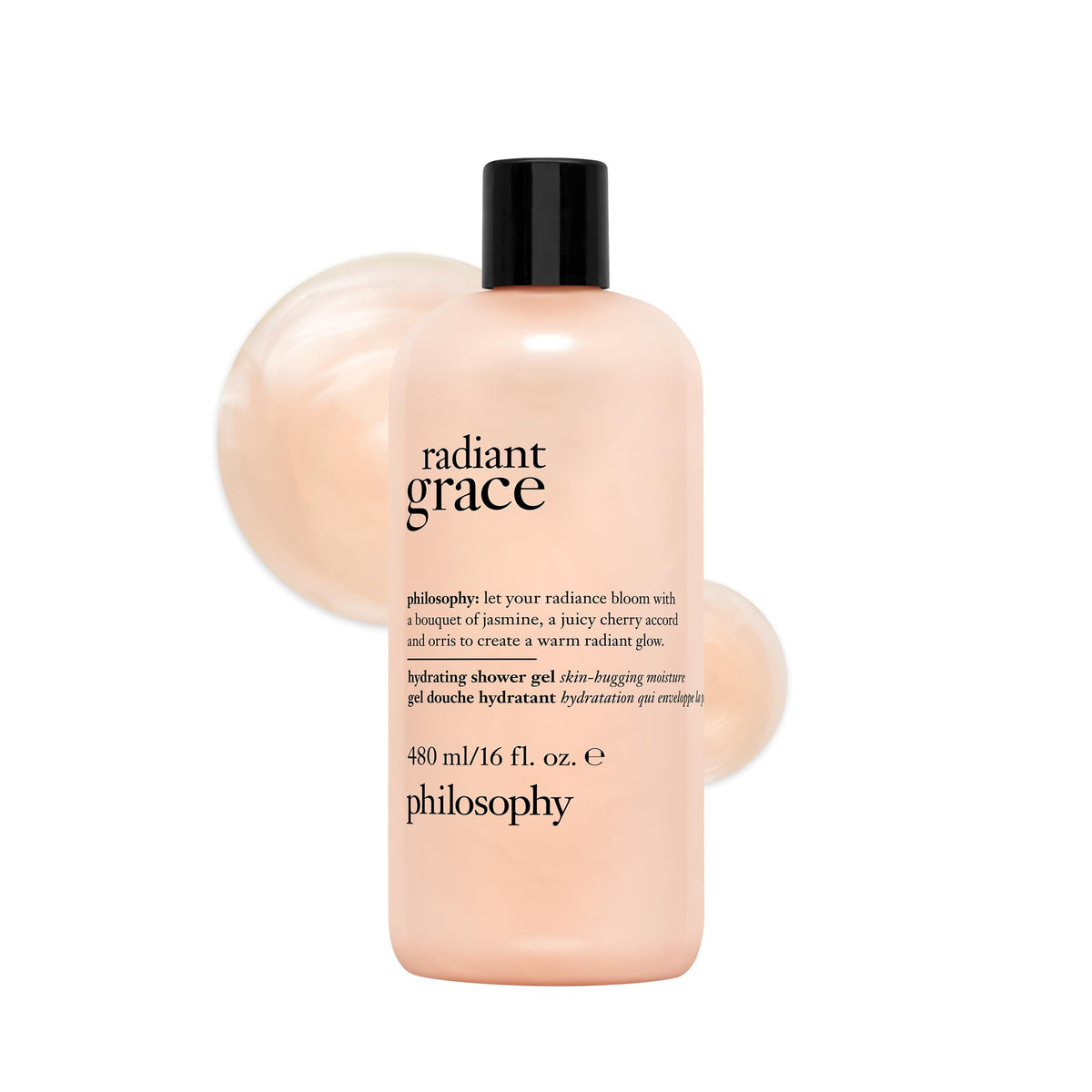 Philosophy Radiant Grace bottle front, gentle cleanser for dry skin.