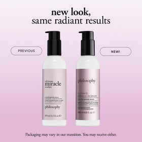 Texture application view of Philosophy serum on skin for smoothing