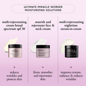 philosophy Ultimate Miracle Worker vanity shot highlighting deep hydration benefits.
