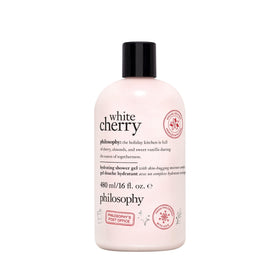 Philosophy White Cherry hydrating shower gel bottle with nourishing wash for skin and hair