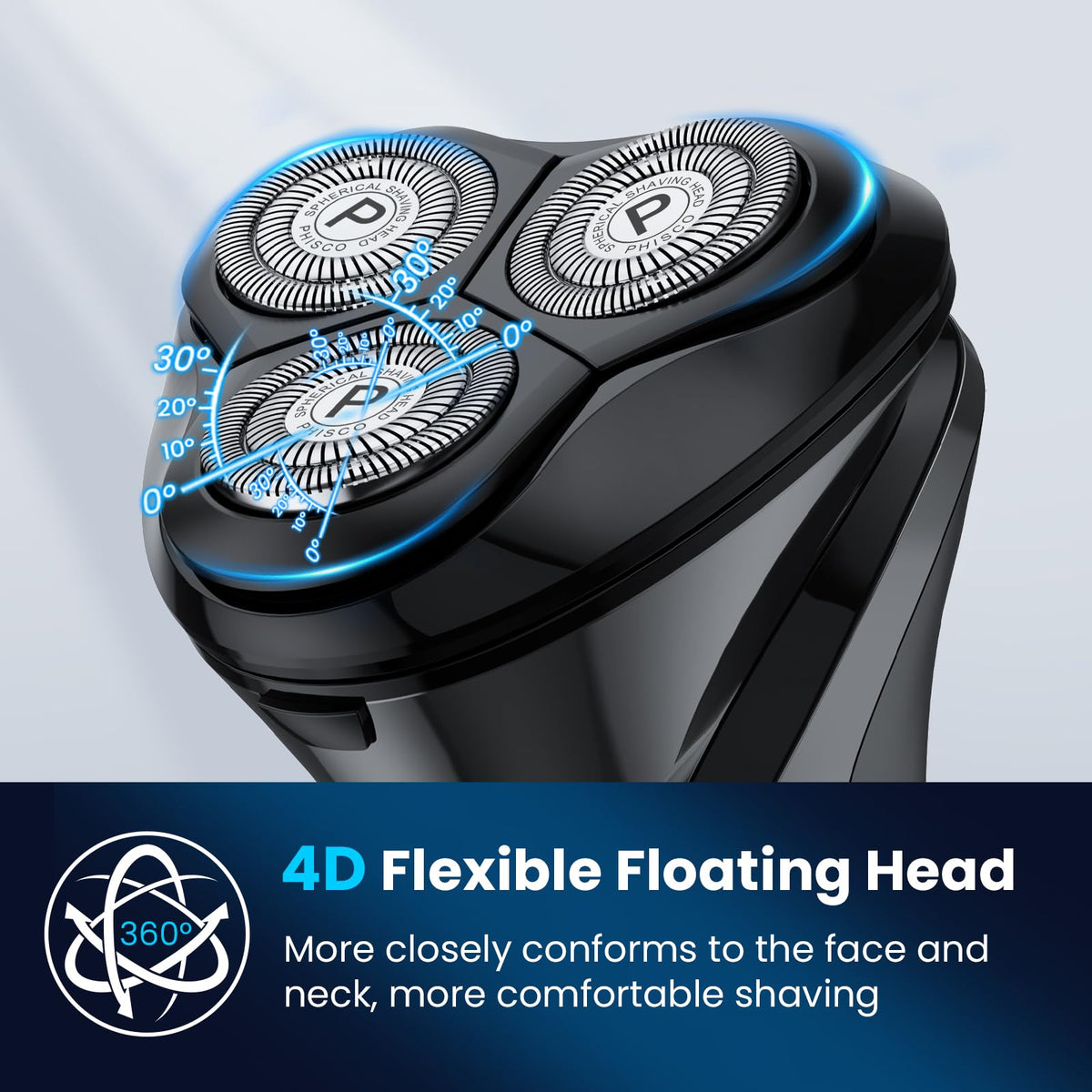 Phisco electric razor IPX7 waterproof, safe for shower use
